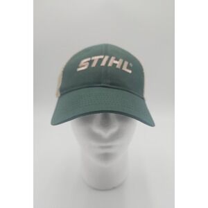 STIHL SNAP BACK OLIVE‎ & TAN MESH SNAP BACK LOGO BASEBALL CAP HAT NEW